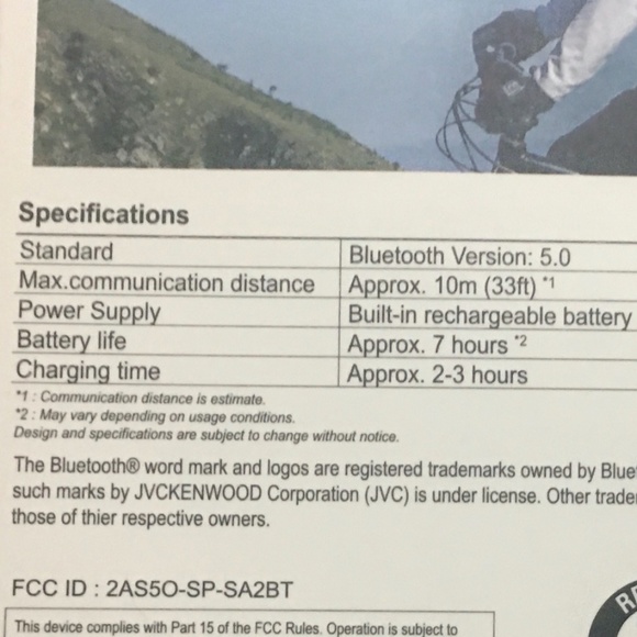 JVC SP-SA2BT-B Blutooth Speaker - Picture 4 of 4